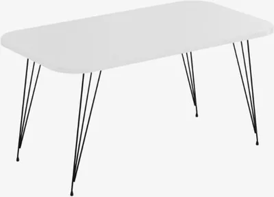 Immagine prodotto di Tavolino rettangolare da salotto bianco gambe nere Reeta