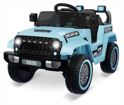 Image de Voiture électrique pour enfants - Camion - Batterie 12 V - 2 moteurs de 35 W - Télécommande - Vitesse maximale de 5 km/h - Lecteur de musique - Bleu