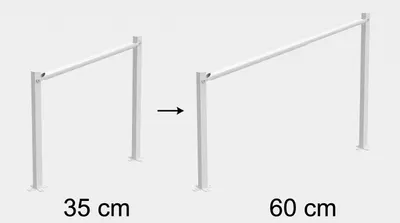 Produktbild von Einfaches Treppengeländer verstellbar 35–60 cm auch für Rampen Weiß