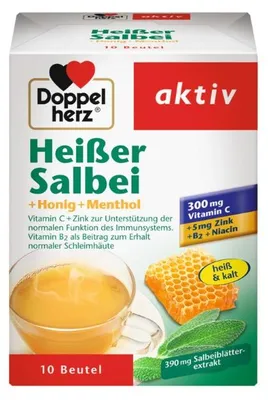 Produktbild von Doppelherz Heißer Salbei + Honig + Menthol Beutel, 10 St. Beutel