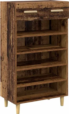 Zdjęcie produktu dla vidaXL Szafka na buty z półką, drewno postarzane, 60 x 35 x 105 cm, materiał drewnopochodny