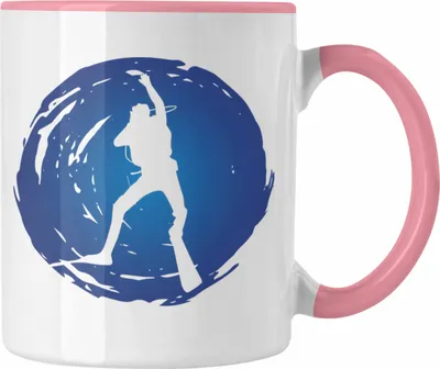 Produktbild von Trendation - Taucher Tasse Geschenk Grafik für Tauchlehrer Geschenkidee Lustig Tauchen Tauchsport (Rosa)