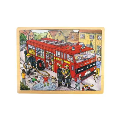 Image de Bigjigs Toys Puzzle en bois Pompiers 24 pièces