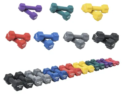 Image de Ensemble de haltères courts en néoprène pour aérobic et fitness, 38 kg