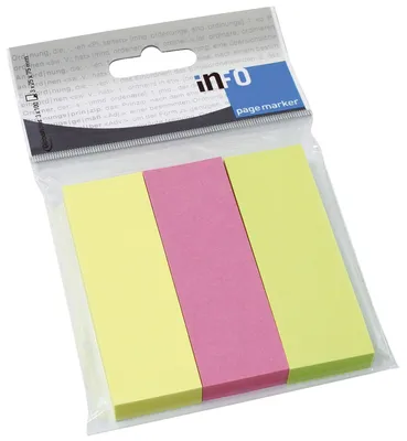 Image de INFO 5671-39pk3 Marqueur pour index - 75 x 25 mm, 3x 100 feuilles, assorties