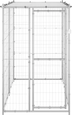 Immagine prodotto di vidaXL Cuccia per cani da esterno con tetto in acciaio zincato 110x220x180 cm