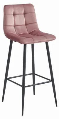 Immagine prodotto di Sgabello da bar Arceto in velluto rosa antico e acciaio nero