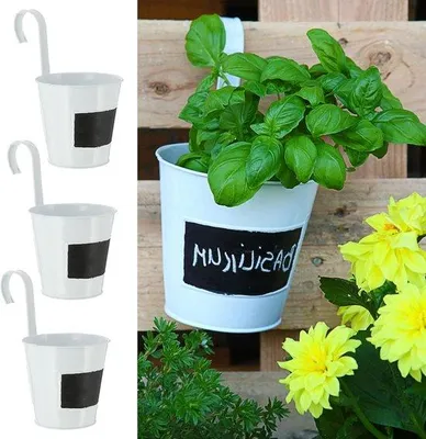 Obrázek produktu pro Malé květináče na závěsné rostliny s bílými květy, průměr 15 cm