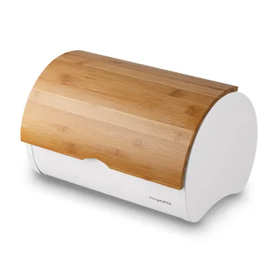 Produktbild von KONIGHOFFER VOLANO Metall Brotkasten / Brotbox / Brotbehälter mit Bambusdeckel