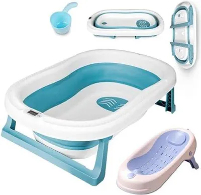 Produktbild von Famanu Babybadewanne faltbar mit Zubehör - inklusive Badewannen-Einsatz