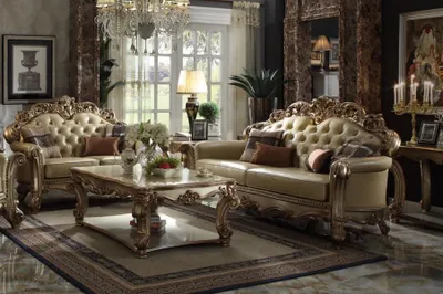 Productafbeelding van Luxus Wohnzimmer Set Sofa 3 Sitzer Sessel Couchtisch Klassisch Möbel