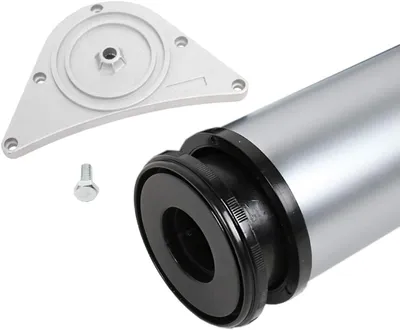 Produktbild von Tischbein 80mm Durchmesser Höhe 870 mm in Chrom matt Tischfuß Möbelfuss Metall