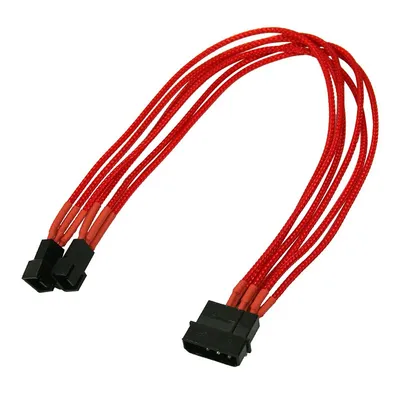 Produktbild von Nanoxia Kabel 4-Pin auf 2 x 3-Pin, Single, 30 cm, rot