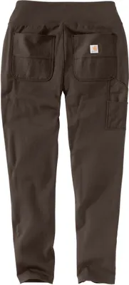 The back view of a pair of brown leggings is shown against a white background.