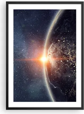 Produktbild von Gerahmtes Poster - Schwarzer Rahmen - Kosmos Erde Sonne - 50x70 cm - Wand Bild - Wanddeko - Wandbilder - Kunstposter - Wandposter - Bilderrahmen - Bilder - Kunstdruck - Wandbild - P2BPA50x70-4343
