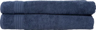 Zdjęcie produktu dla Zestaw do sauny Brielle wykonany ze 100% bawełny - 80x200 cm - 2-częściowy - granatowy - 420 GSM