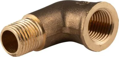 Produktbild von Messing Gewinde-Fitting 90° Winkel 1/4'IG - 1/4'AG (DN 8) - schwere Ausführung