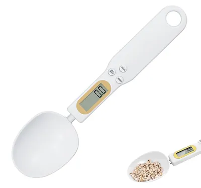 Digitale Löffelwaage 500 g/0,1 g, LCD, Tara, Hold, ABS, weiß