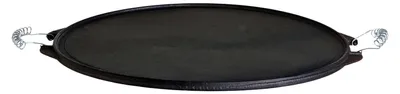 Produktbild von All'Grill Gusseisen-Grillplatte Light mit Edelstahl-Griffen 25cm rund schwarz