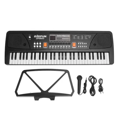 Obrázok produktu pre 61-klávesová elektrická klávesová súprava, nabíjateľná, prenosné elektrické piano, ideálny darček k narodeninám pre deti