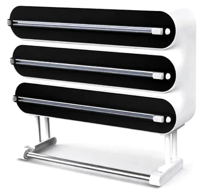 Produktbild von Küchenrollenhalter Wand,Frischhaltefolienspender und alufolie schublade,Alufolienspender und frischhalte,Wandrollenhalter küche 4 Rollen Ohne Bohren