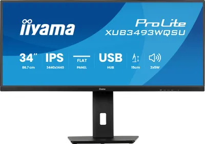 Produktbild von ProLite XUB3493WQSU-B6 (86.7 cm (34 Zoll), schwarz (matt), QHD, IPS, 120 Hz, HDMI, 120Hz Panel)