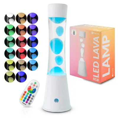 Produktbild von FISURA LED Lavalampe RGB Fernbedienung 17 Farben Original Lampe (RGB Weiß)