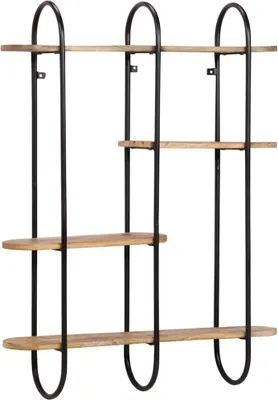 Obrázok produktu pre Nástenná polica 90x20x116,5 cm masívne surové drevo mango