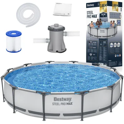 Obrázok produktu pre Rodinný bazén 366 x 76 cm BESTWAY 56416 Steel Pro Max + kartušová filtrácia