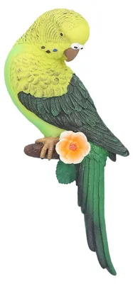 Papageien Wandskulptur, 30 cm, Kunstharz, grün, für Garten & Terrasse