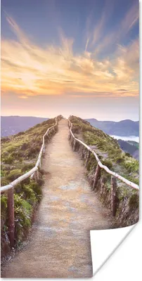 Produktbild von MuchoWow® Poster Berge - Natur - Weg 60x120 cm - Wandschmuck