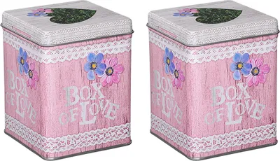 Produktbild von tea4chill Teedosen / Kaffeedosen / Vorratsdosen Set „Romance“, 2 Dosen je 100g, Scharnierdeckel