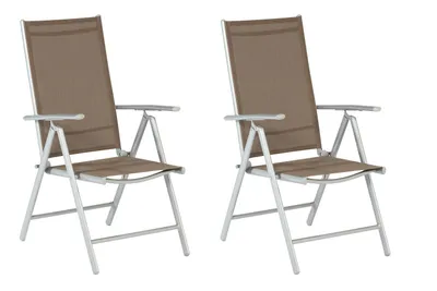 Produktbild von Merxx Gartensessel Amalfi taupe 2er Set, klappbar - Aluminium/Textil