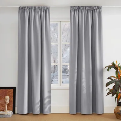 Immagine prodotto di Tende oscuranti termiche con arricciatura, dimensioni 300 x 140 cm (confezione da 2), colore grigio argento