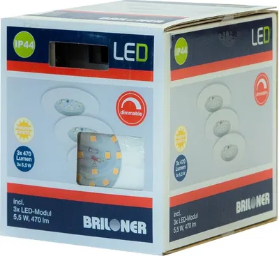 Obrázok produktu pre Briloner sada 3 LED vstavaných svietidiel Pripojte biely Ø 7,5 cm stmievateľný