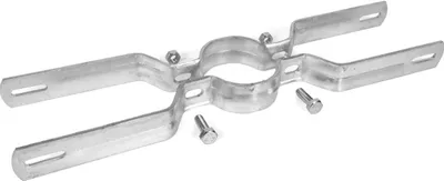 Produktbild von Doppel-Rohrschelle für Flach-VZ, Typ DR135, Lochabstand 350mm, Pfosten-Ø 60,3 mm