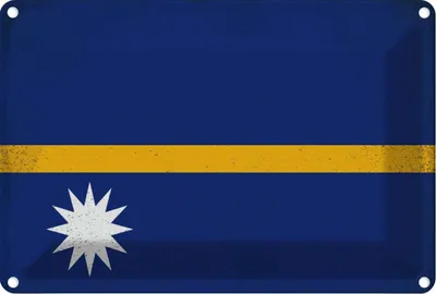 Image de vianmo Plaque en tôle 12x18 cm Drapeau Nauru Flag of Nauru Vintage