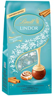 Zdjęcie produktu dla Lindor, czekolada mleczna z nadzieniem cynamonowym, 100g