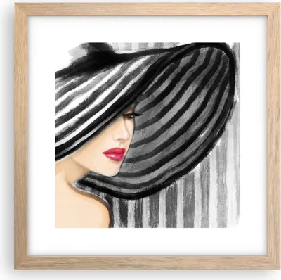 Produktbild von Gerahmtes Poster - Rahmen in heller Eiche - frau stil mode - 30x30 cm - Wand Bild - Wanddeko - Wandbilder - Kunstposter - Wandposter - Bilderrahmen - Bilder - Kunstdruck - Wandbild - P2NAC30x30-3926