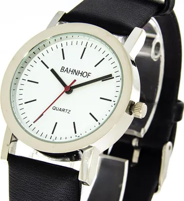 Produktbild von Herrenuhr Bahnhofsuhr Kunstlederband 36mm