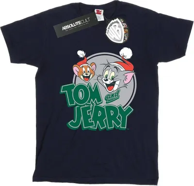 Produktbild von Tom And Jerry - "Christmas Greetings" T-Shirt für Damen BI46251 (XXL) (Marineblau)