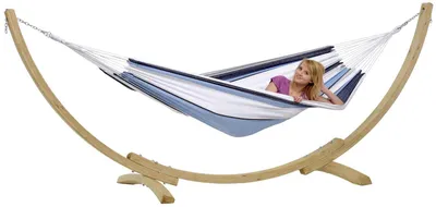 Produktbild von Amazonas Hängematte und Gestell Apollo Set marine 210 x 140 cm; bunt, AZ-6010120