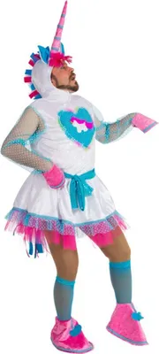 Einhorn Kostüm Männerballett für Herren pink Tier Fasching JGA Tierkostüm Unicorn lustig Fasching Karneval Spaßkostüm Junggesellenabschied Mottoparty