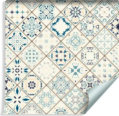 Zdjęcie produktu dla Tapeta Ścienna Abstrakcyjna do Salonu Marokańska MOZAIKA Kolorowe Wzory z modnym efektem 3D