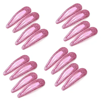 Productafbeelding van 16 haarspelden, meisjes, glitters, pailletten, clip-haakjes, in pastelkleuren, voor kinderen en dames