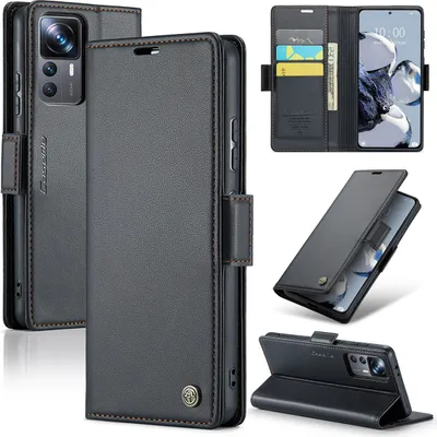 Produktbild von Xiaomi 12T Pro Hülle, Leder Brieftasche Kartenfach Schutzhülle mit Standfunktion für Xiaomi 12T / 12T Pro / Redmi K50 Ultra Schwarz