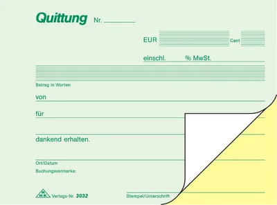 Produktbild von Quittungsblock A6 2x40 Blatt selbstdurchschreibend Packung mit 10 Stück