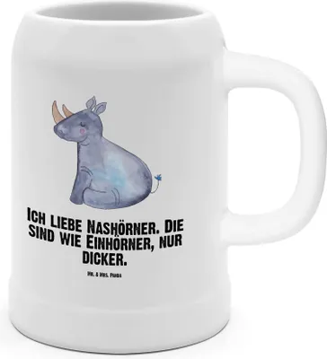 Produktbild von Mr. & Mrs. Panda Krug Einhorn Nashorn - Weiß - Geschenk, Glitzer, Seidel, Zoo, Lustig, Tonkrug, Unicorn, Regenbogen, Bier, Deko, Bierhumpen, Humpen