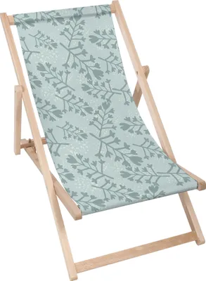 Produktbild von Dreamroots Liegestuhl klappbar Holz bis zu 130 kg, Sonnenliege klappbar mit 3-stufiger Neigungsregulierung der Rückenlehne, Flowers and Branches Patt
