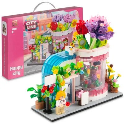 Produktbild von COIL Bausteinset, Bauklötze, Baukasten, Kompatible Blöcke, Spielbauklötze, Eisdiele/ Floristen, ab 6 Jahren, 534 St.